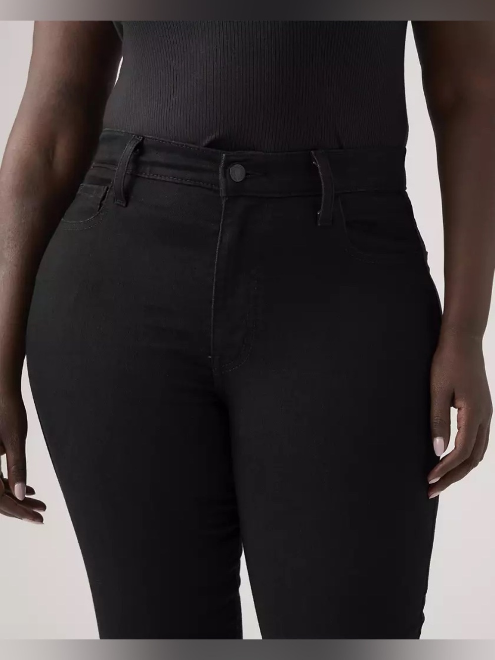 LEVI’S 720 High Rise Super Skinny Black Stretch Jeans Plus Size 34 - Picture 3 of 16